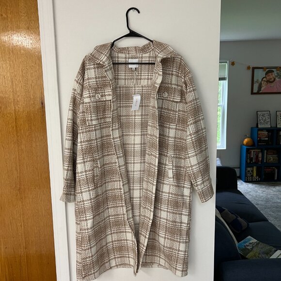 Plaid Ivory Jacket NWT - Picture 1 of 4